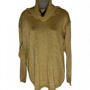 Rafaella Shimmering Gold Cowl Neck Sweater (item#10007)